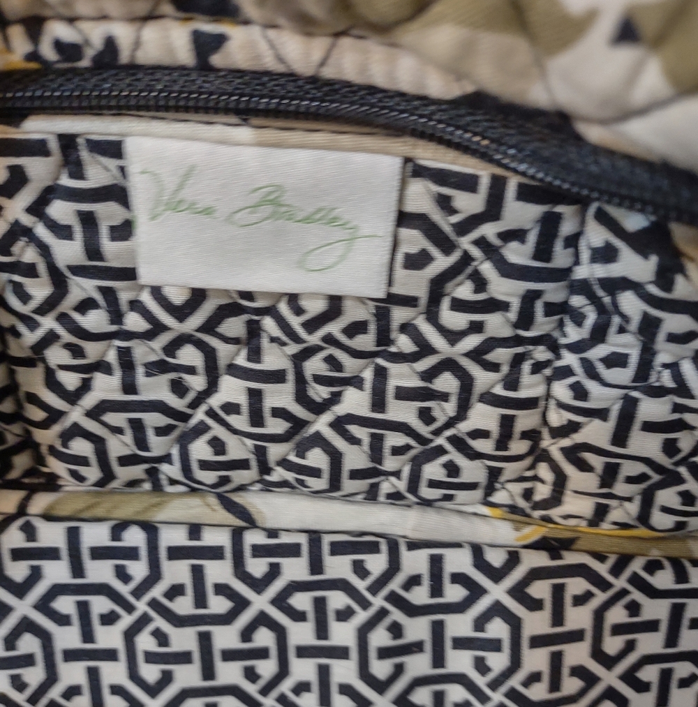 Vera Bradley Yellow and Black Floral Quilted Shoulder Bag - Picture 9 of 14